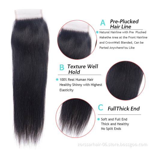 Usexy Wholesale Top Grade Silk Base Closure,Brazilian Human Hair Body Wave/Silky Straight Wave 4x4 Silk Closure